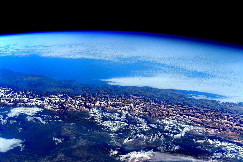  安第斯山脉，来自宇航员Scott Kelly。 
