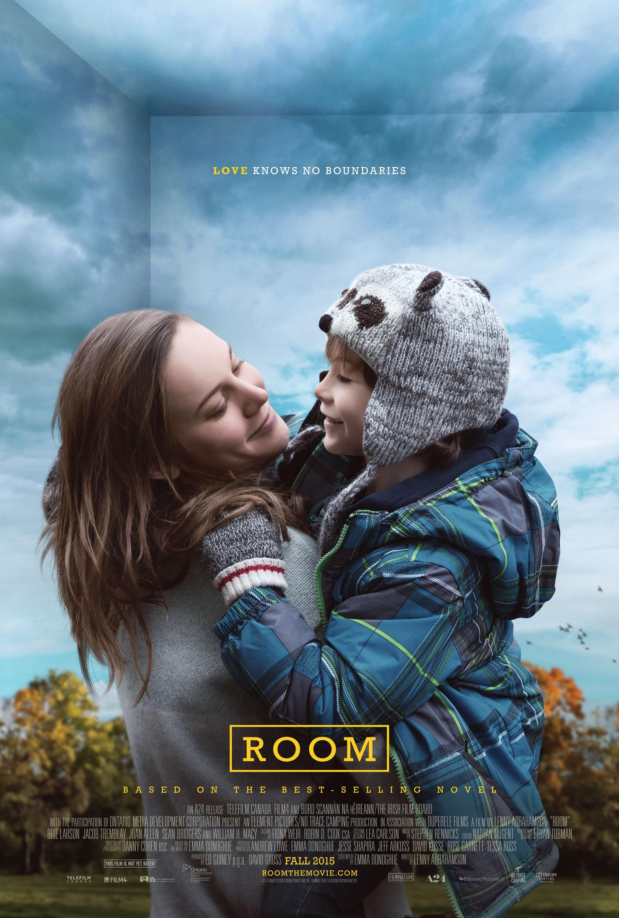  海报：房间（Room），导演：伦尼·阿伯拉罕森。<br />在房间里你是我的全世界，走出房间也不会害怕，因为我们依然在一起。 