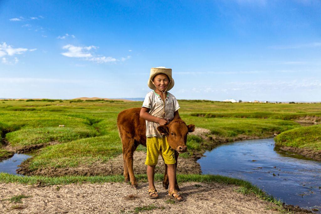  小牛仔，José Vílchez摄于蒙古中部。 