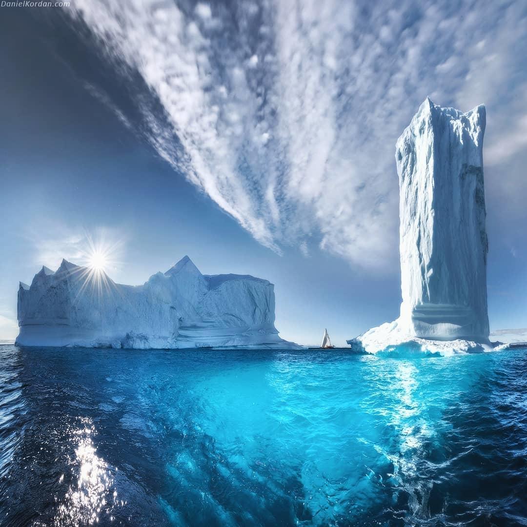  格陵兰岛迪斯科湾的冰山，来自摄影师Daniel Kordan。 