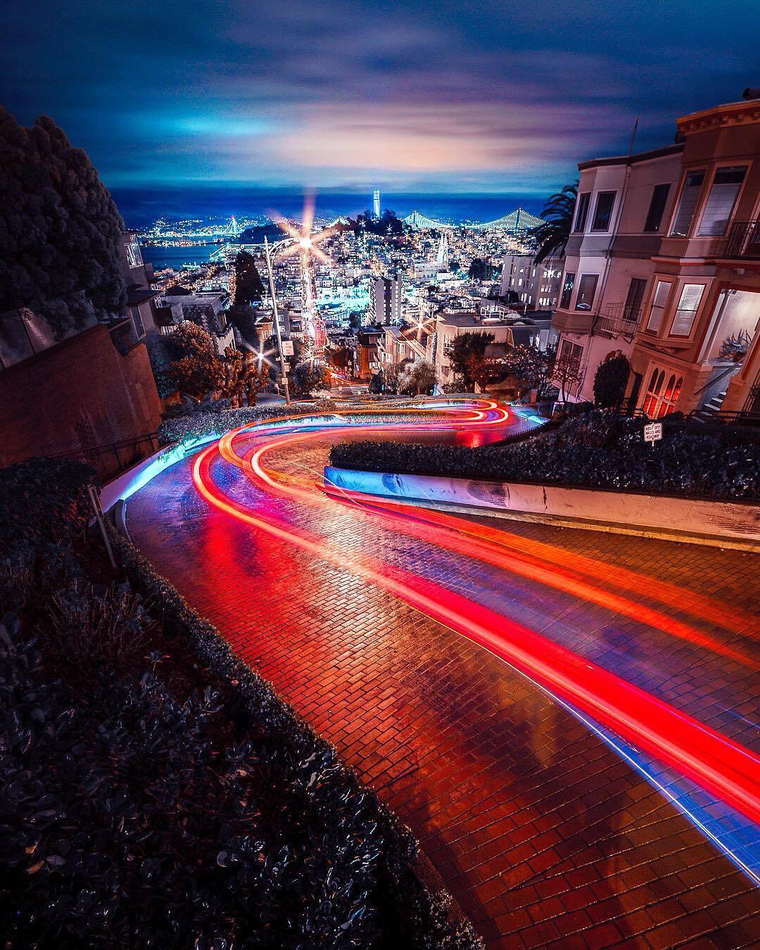  夜幕下的旧金山，来自摄影师Scott Wilson。 