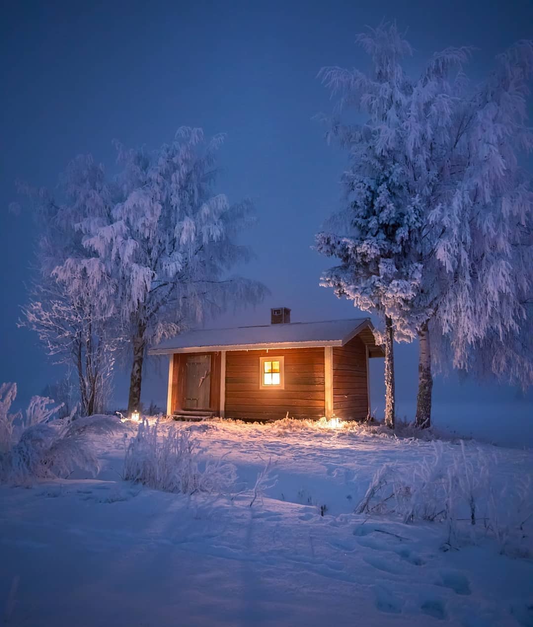 雪地小屋jukkarisikko摄于芬兰