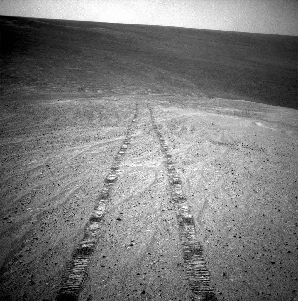  机遇号在火星上的轨迹，来自NASA。 