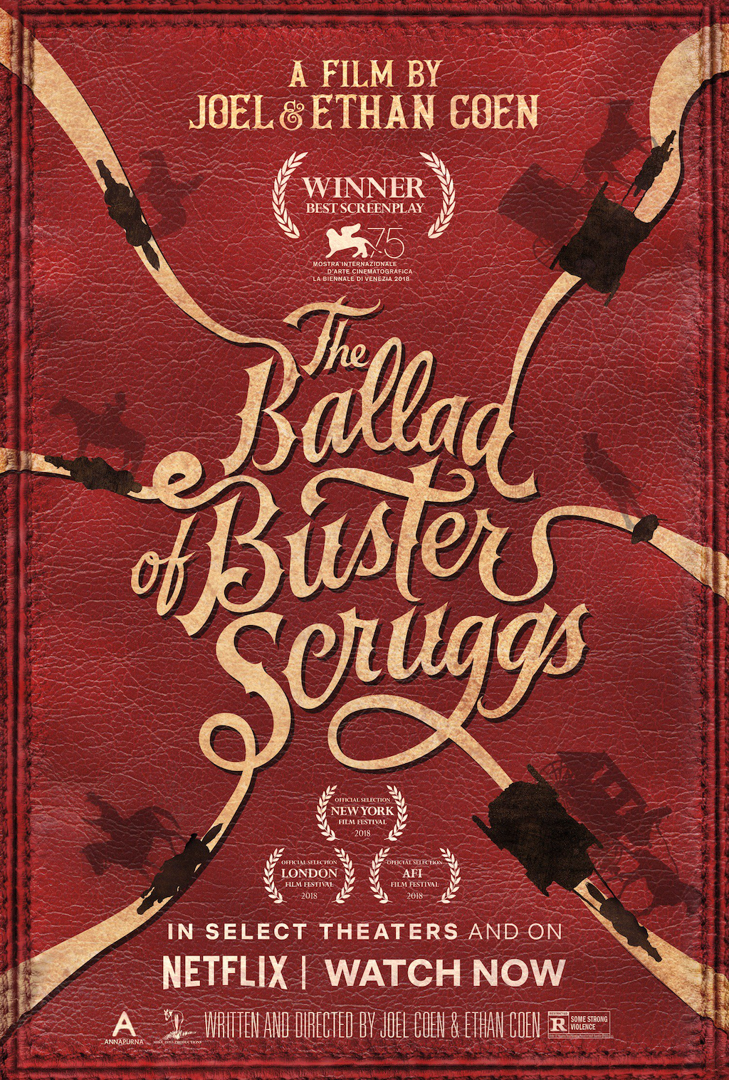  海报：巴斯特·斯克鲁格斯的歌谣 ，导演: 伊桑·科恩 / 乔尔·科恩。 