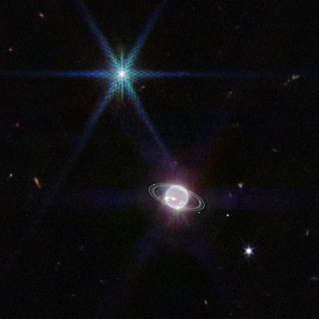  海王星的星环，来自韦伯太空望远镜。 