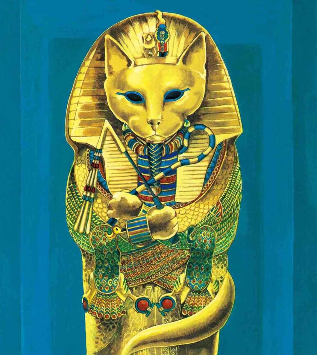 图坦卡蒙的棺具。<br/>《如果名画都是猫》苏珊·赫伯特。