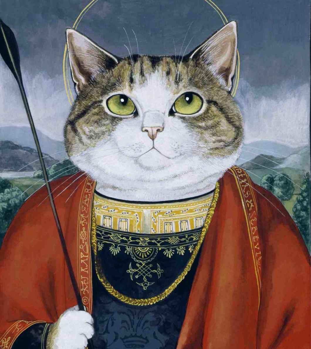 圣塞巴斯蒂安，拉斐尔　1501—1502。<br/>《如果名画都是猫》