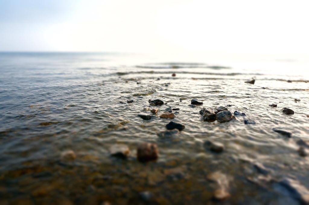 青海湖的边的石头。